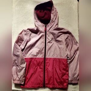 Columbia Fleece Lined Hooded Jacket Coat Pink Full Zip Girls Size Small 8 #O31